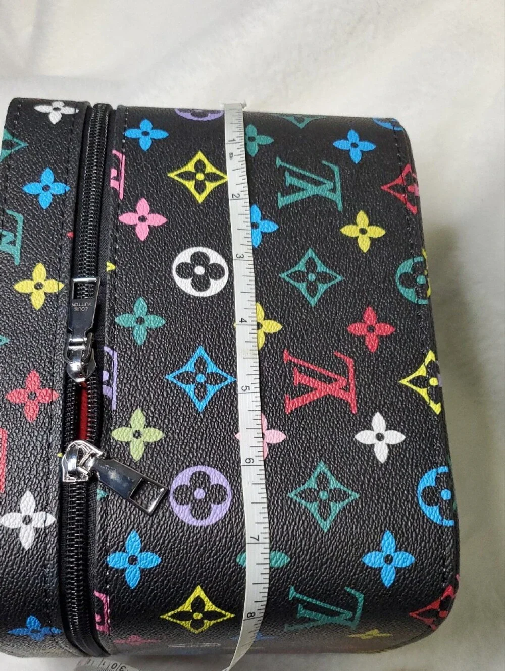 Lv  Multicolor Monogram Cosmetic Case on Black